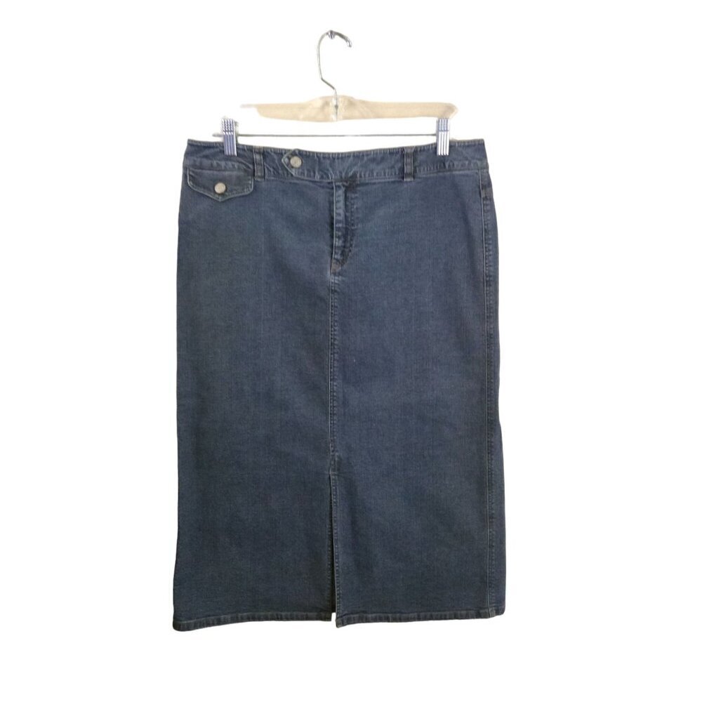 Sigrid Olsen Vintage Denim Pencil Midi Skirt Size 12